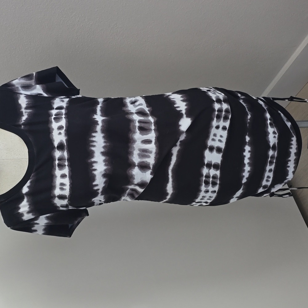 Black and White Tie-Dye Dress